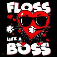 Valentine Floss Like A Boss Heart Sweatshirt thumb 3