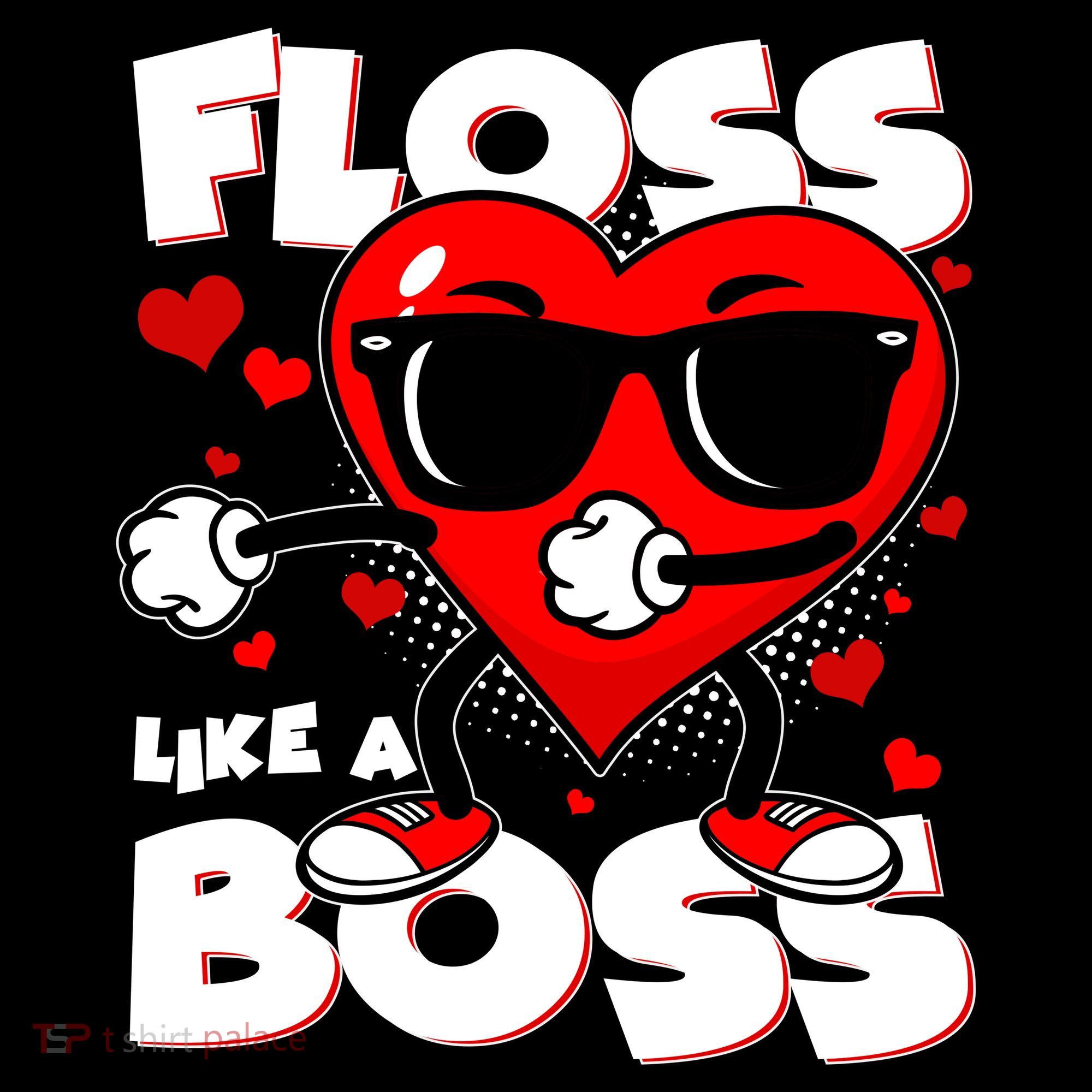 Valentine Floss Like A Boss Heart Sweatshirt