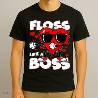 Valentine Floss Like A Boss Heart T-Shirt thumb 3