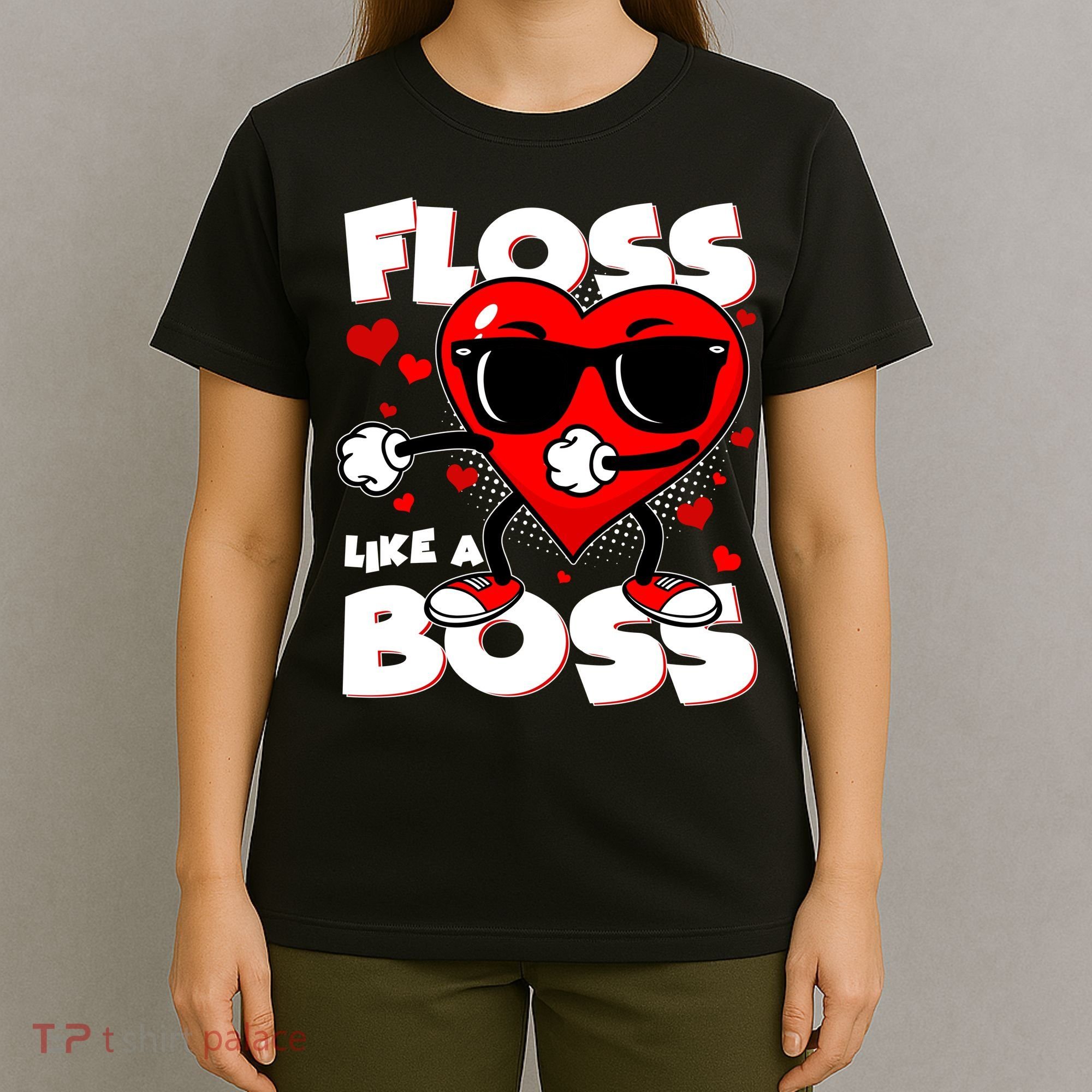 Valentine Floss Like A Boss Heart T-Shirt