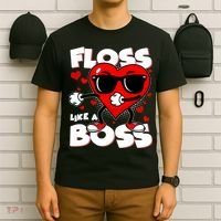 Valentine Floss Like A Boss Heart T-Shirt thumb 6
