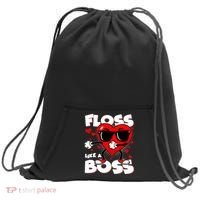 Valentine Floss Like A Boss Heart Sweatshirt Cinch Pack Bag thumb 0