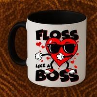 Valentine Floss Like A Boss Heart Coffee Mug thumb 2