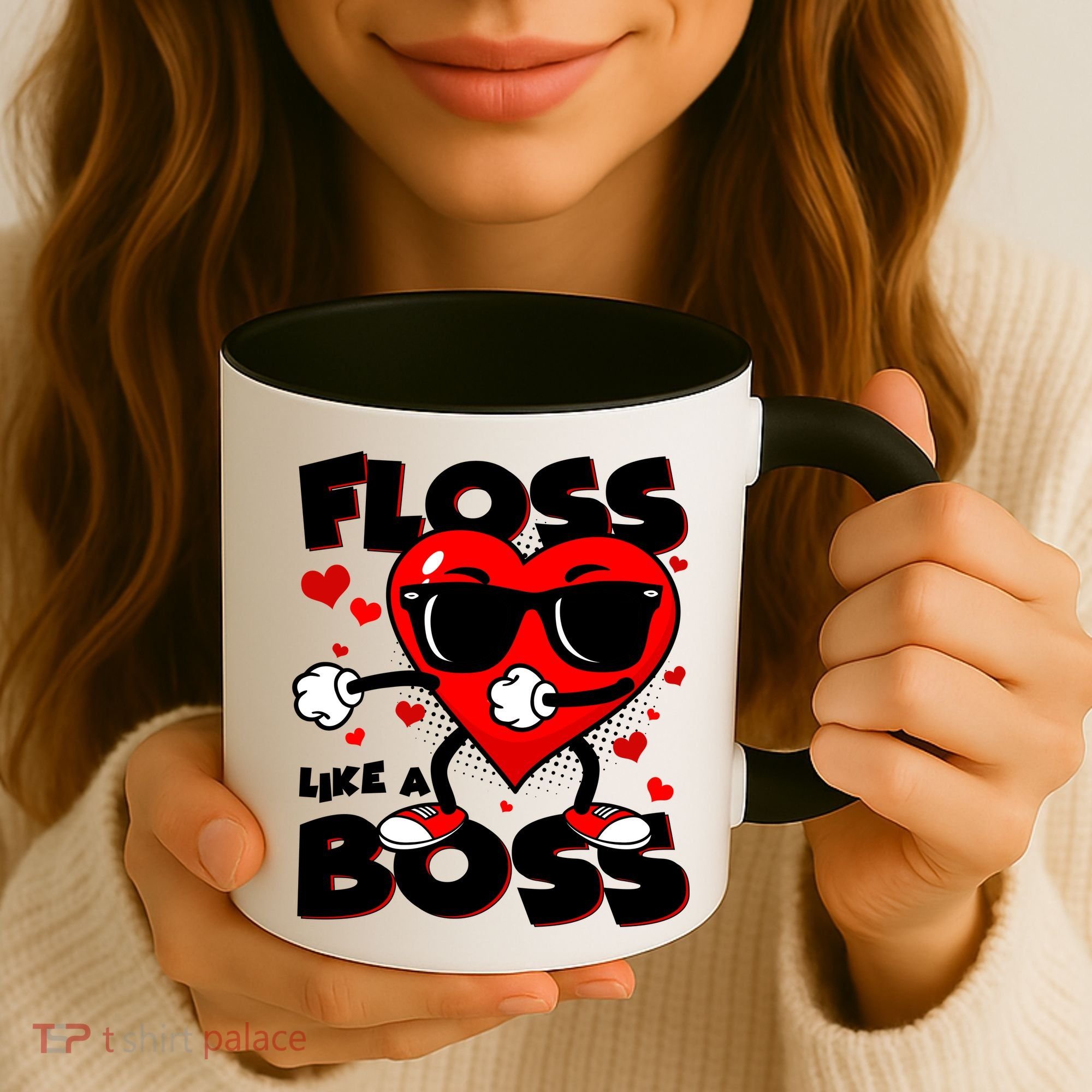 Valentine Floss Like A Boss Heart Coffee Mug