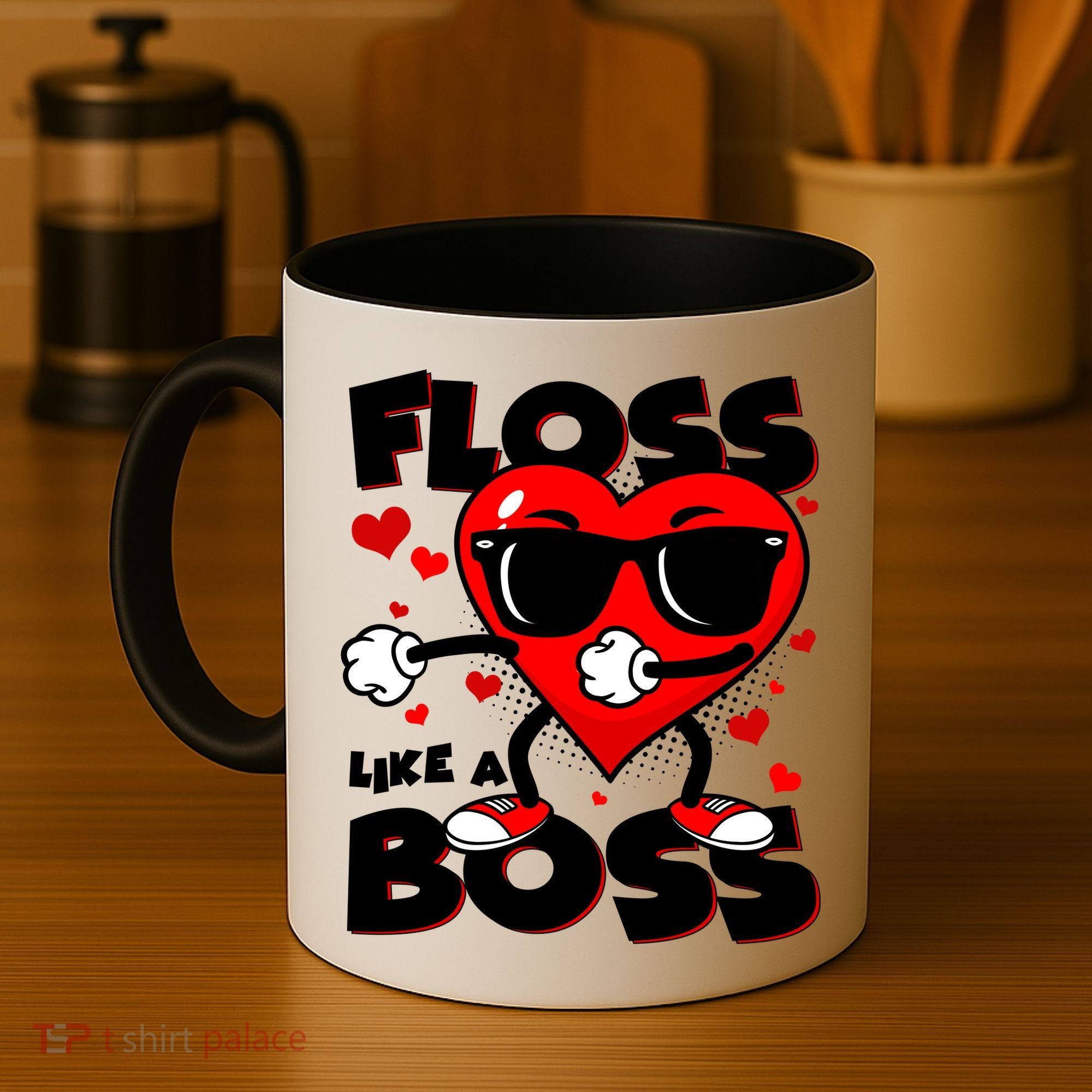 Valentine Floss Like A Boss Heart Coffee Mug