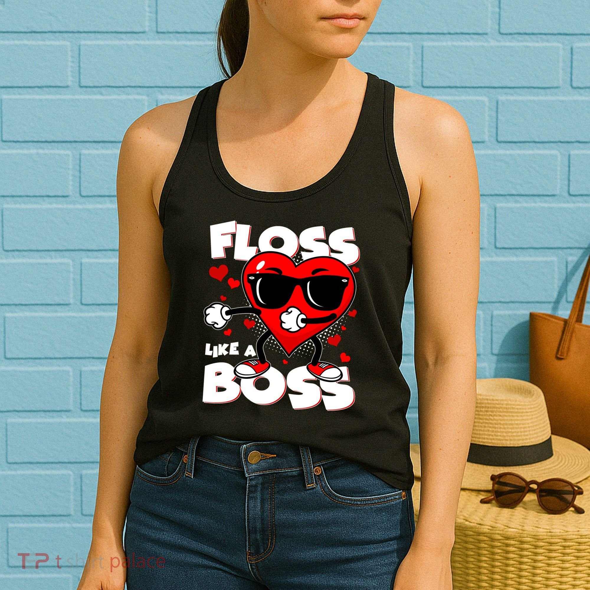Valentine Floss Like A Boss Heart Women's Tank Top