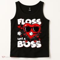 Valentine Floss Like A Boss Heart Tank Top thumb 2