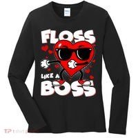 Valentine Floss Like A Boss Heart Women's Long Sleeve Shirt thumb 0