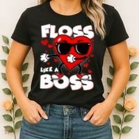Valentine Floss Like A Boss Heart Women's T-Shirt thumb 2