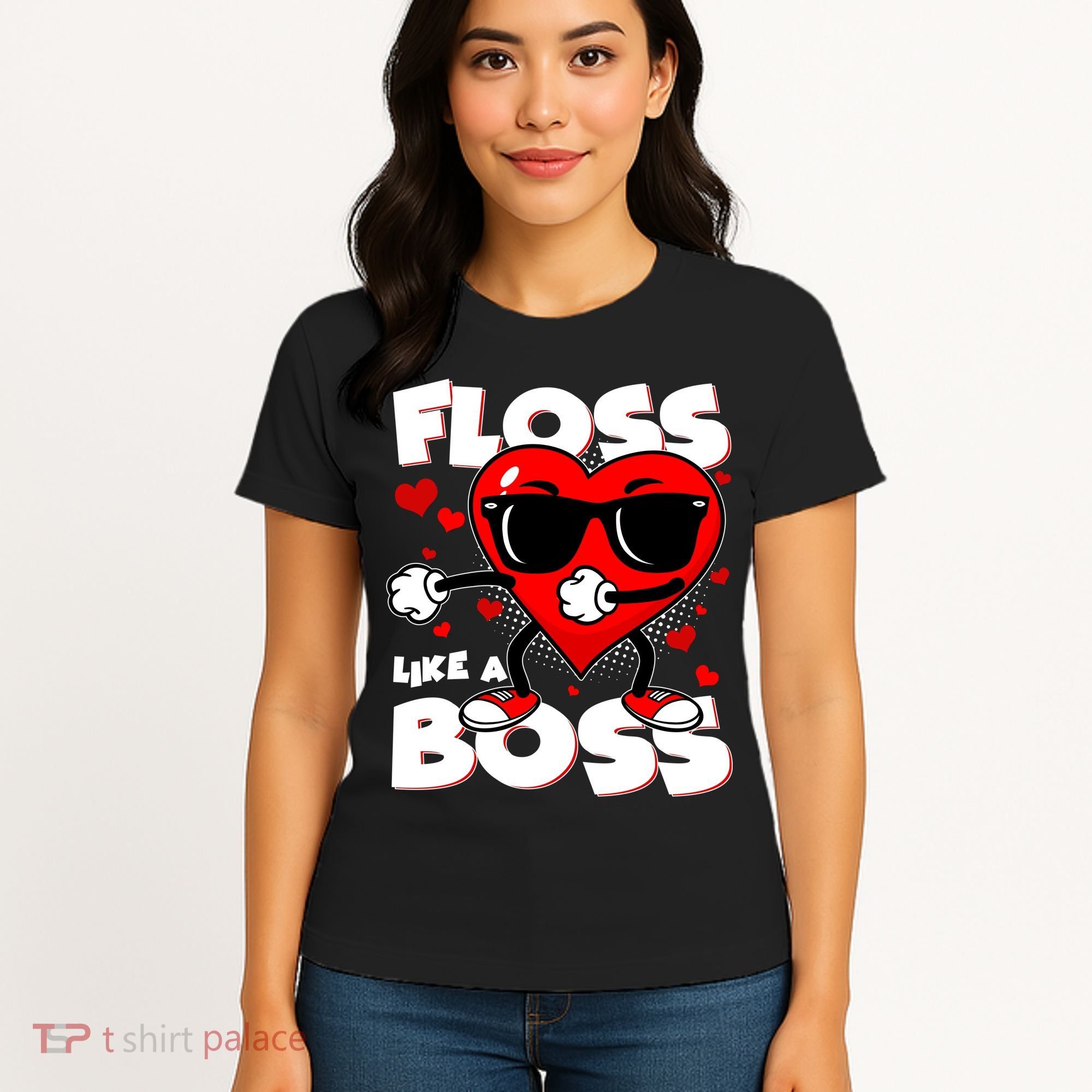Valentine Floss Like A Boss Heart Women's T-Shirt