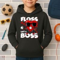 Valentine Floss Like A Boss Heart Kids Hoodie thumb 2