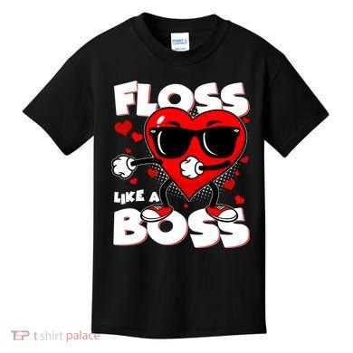 Valentine Floss Like A Boss Heart Kids T-Shirt