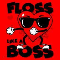 Valentine Floss Like A Boss Heart Santa Hat thumb 1