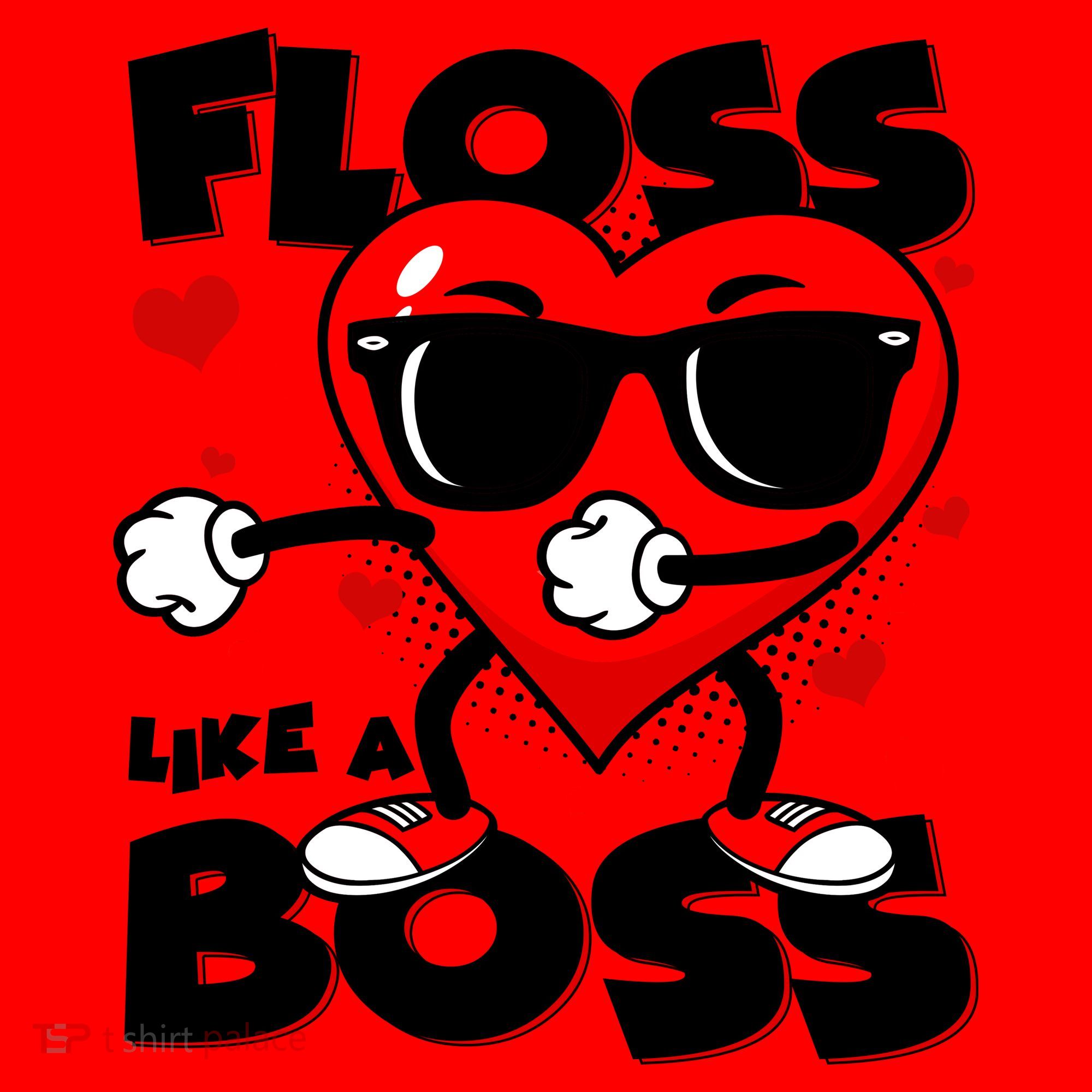 Valentine Floss Like A Boss Heart Santa Hat