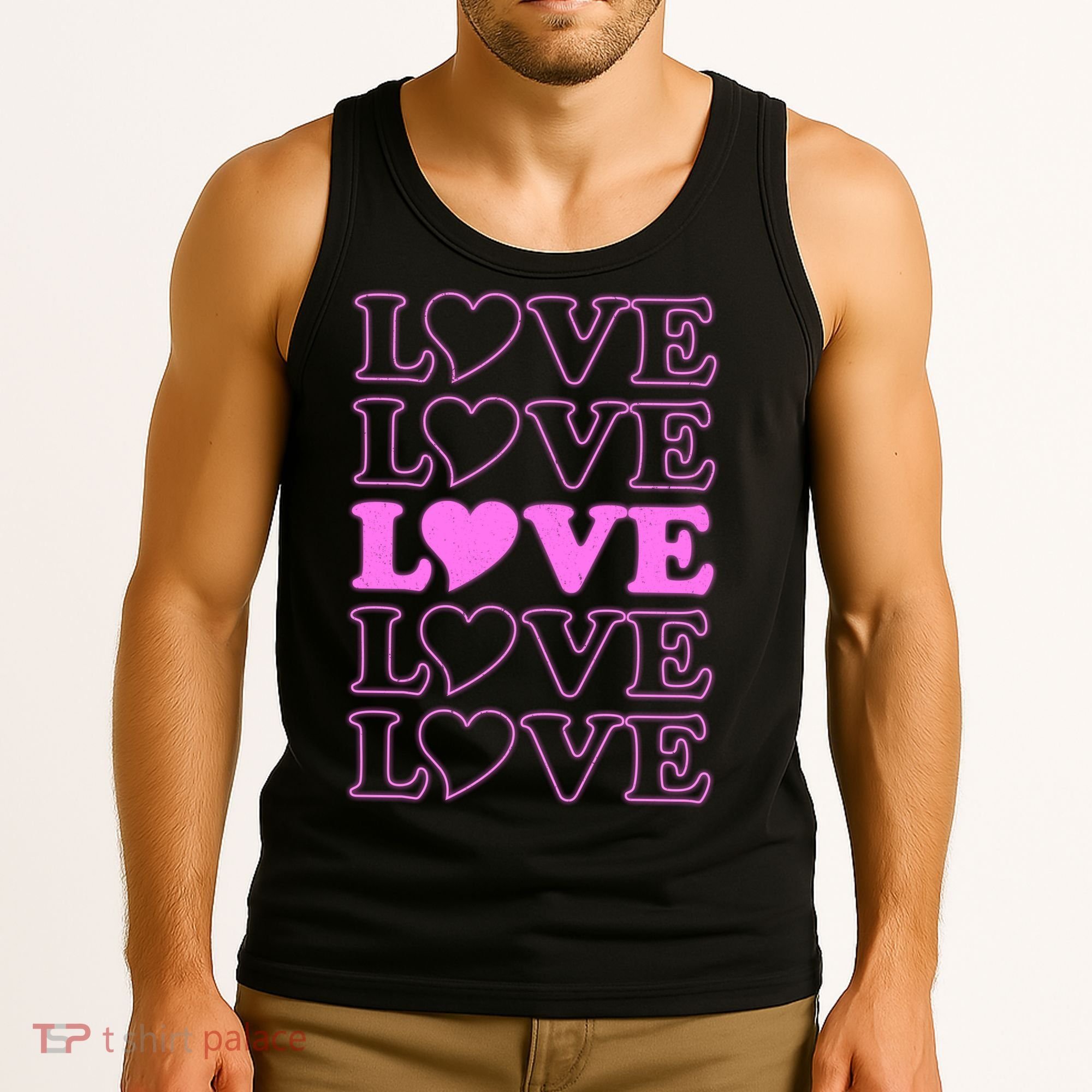 Valentine Love Pattern Tank Top