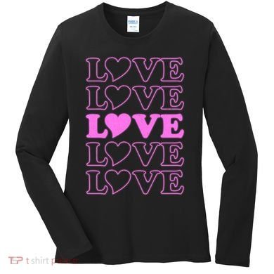 Valentine Love Pattern Women's Long Sleeve Shirt