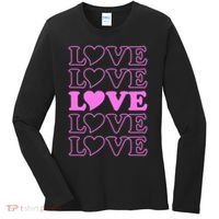 Valentine Love Pattern Women's Long Sleeve Shirt thumb 0