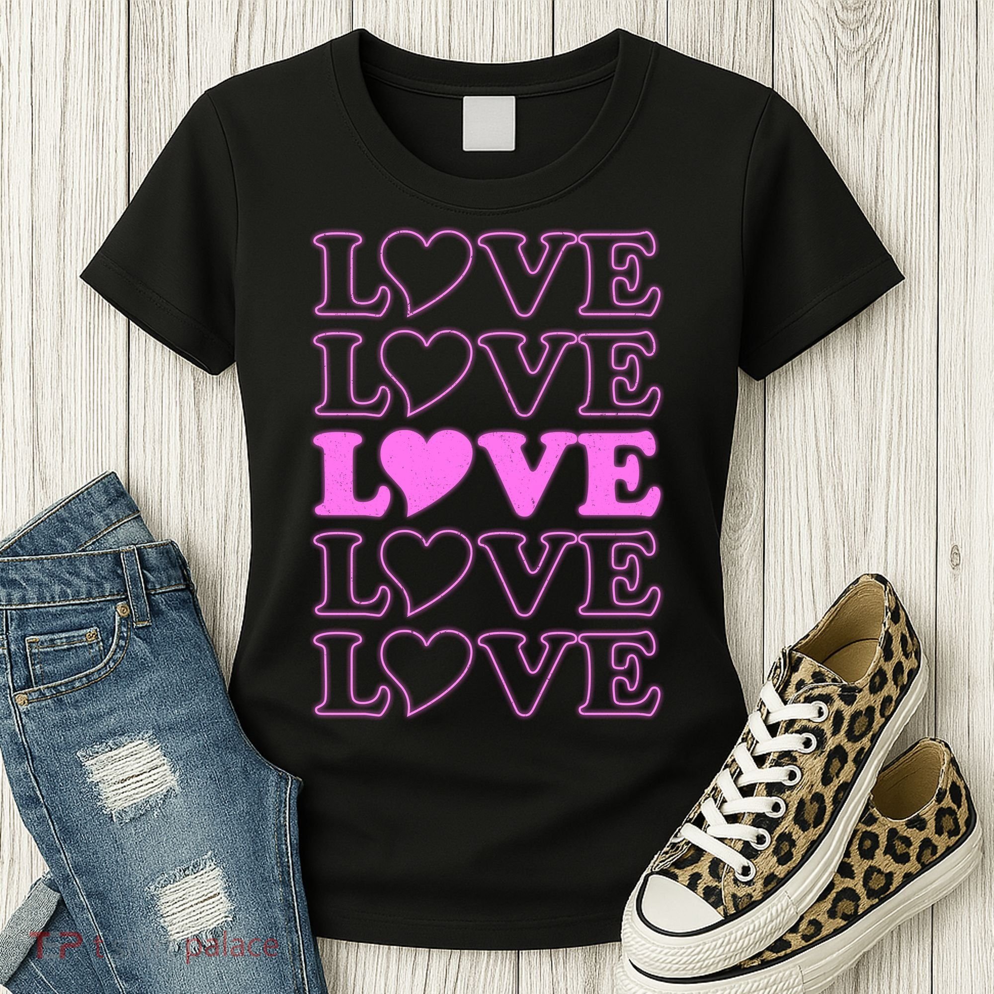 Valentine Love Pattern Women's T-Shirt