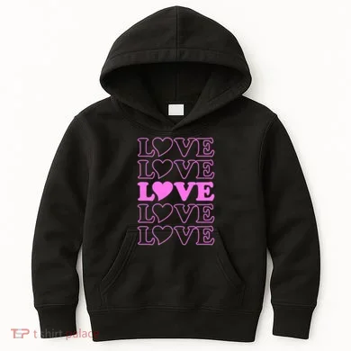 Valentine Love Pattern Kids Hoodie