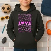 Valentine Love Pattern Kids Hoodie thumb 2