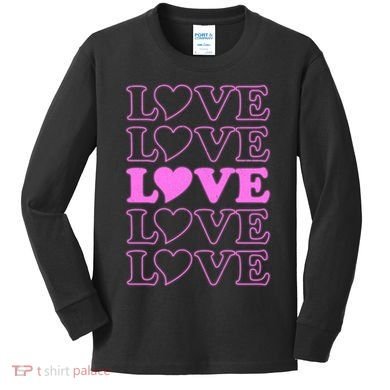 Valentine Love Pattern Kids Long Sleeve Shirt