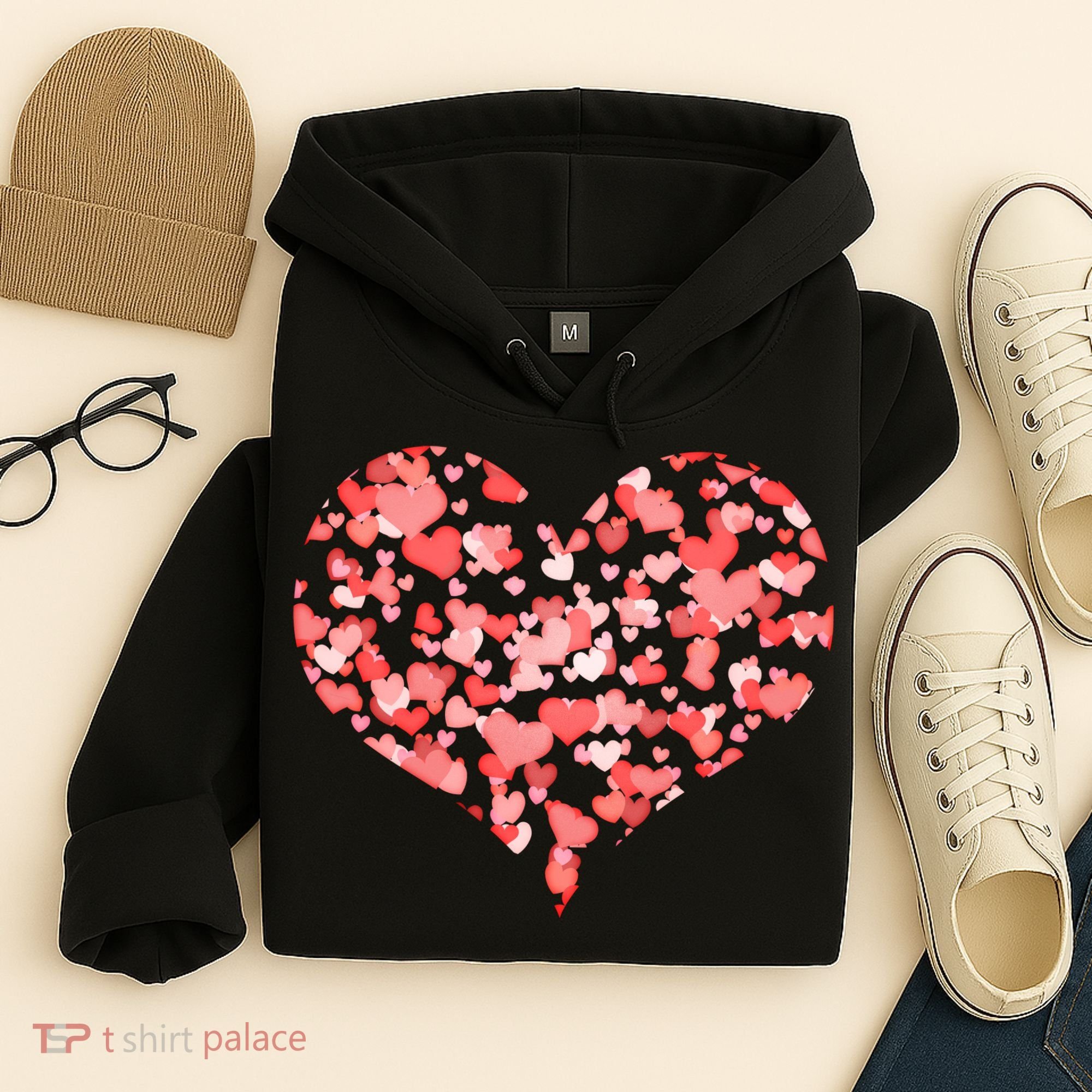 Valentine Multi Heart Of Love Hoodie