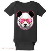 Valentine Panda Love Shades Baby Bodysuit thumb 0