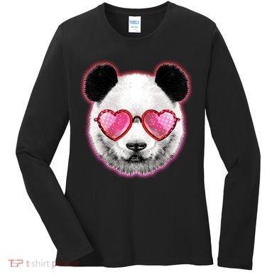 Valentine Panda Love Shades Women's Long Sleeve Shirt