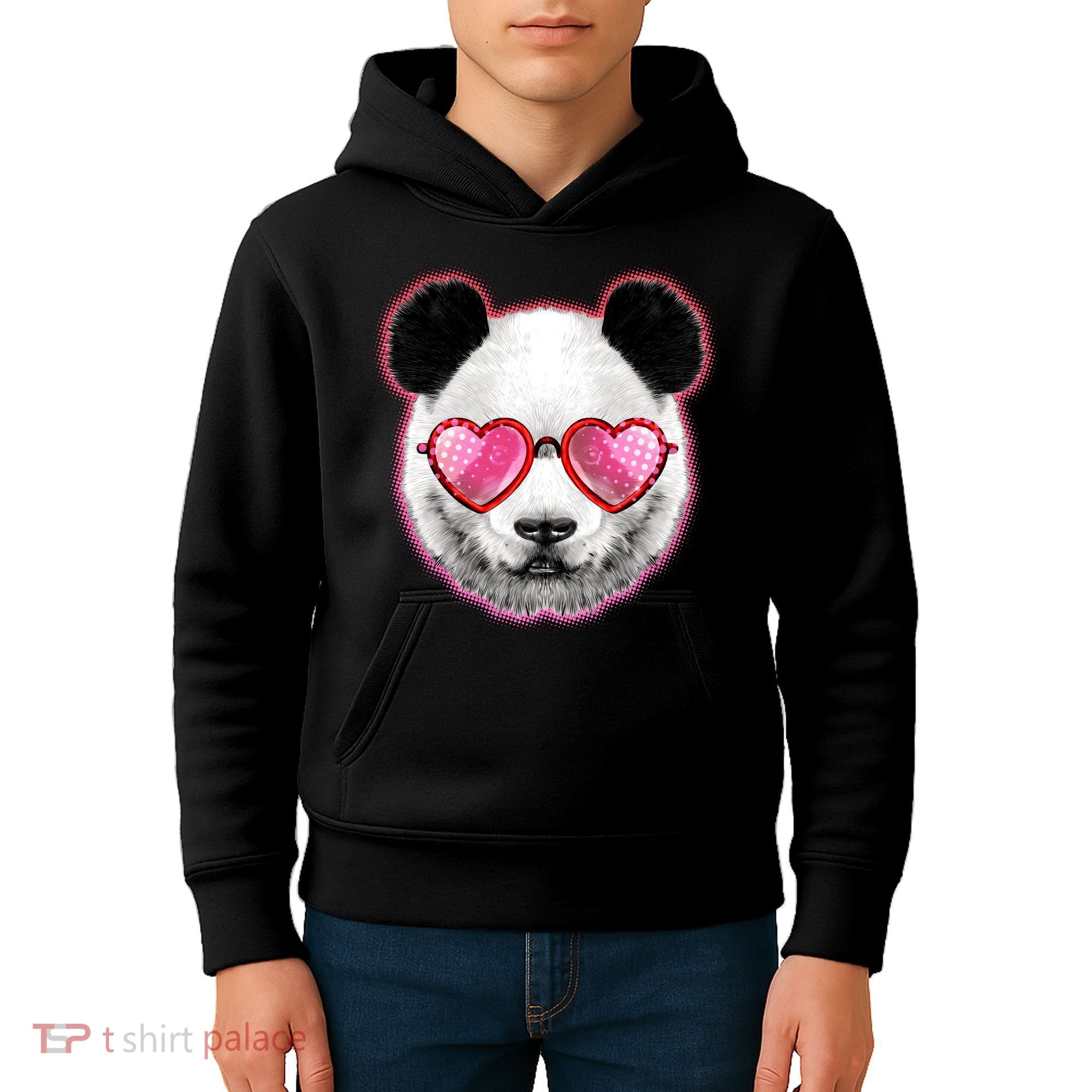 Valentine Panda Love Shades Kids Hoodie