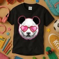 Valentine Panda Love Shades Kids T-Shirt thumb 3