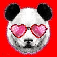 Valentine Panda Love Shades Santa Hat thumb 1