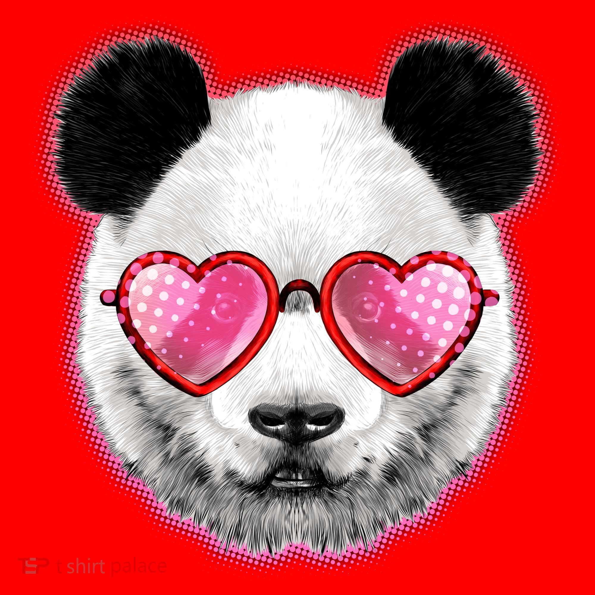 Valentine Panda Love Shades Santa Hat