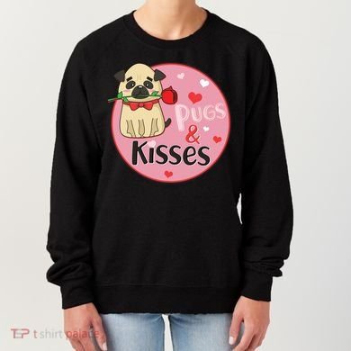 Valentine Pug And Kisses Women's Sweatshirt