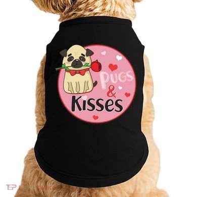 Valentine Pug And Kisses Doggie Tank
