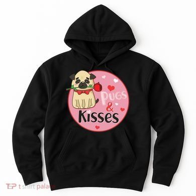 Valentine Pug And Kisses Hoodie