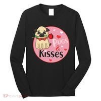Valentine Pug And Kisses Long Sleeve Shirt thumb 0