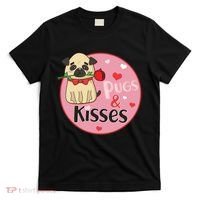 Valentine Pug And Kisses T-Shirt thumb 0