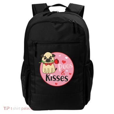 Valentine Pug And Kisses Backpack