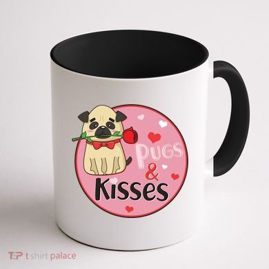 Valentine Pug And Kisses Coffee Mug back