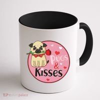 Valentine Pug And Kisses Coffee Mug thumb 1
