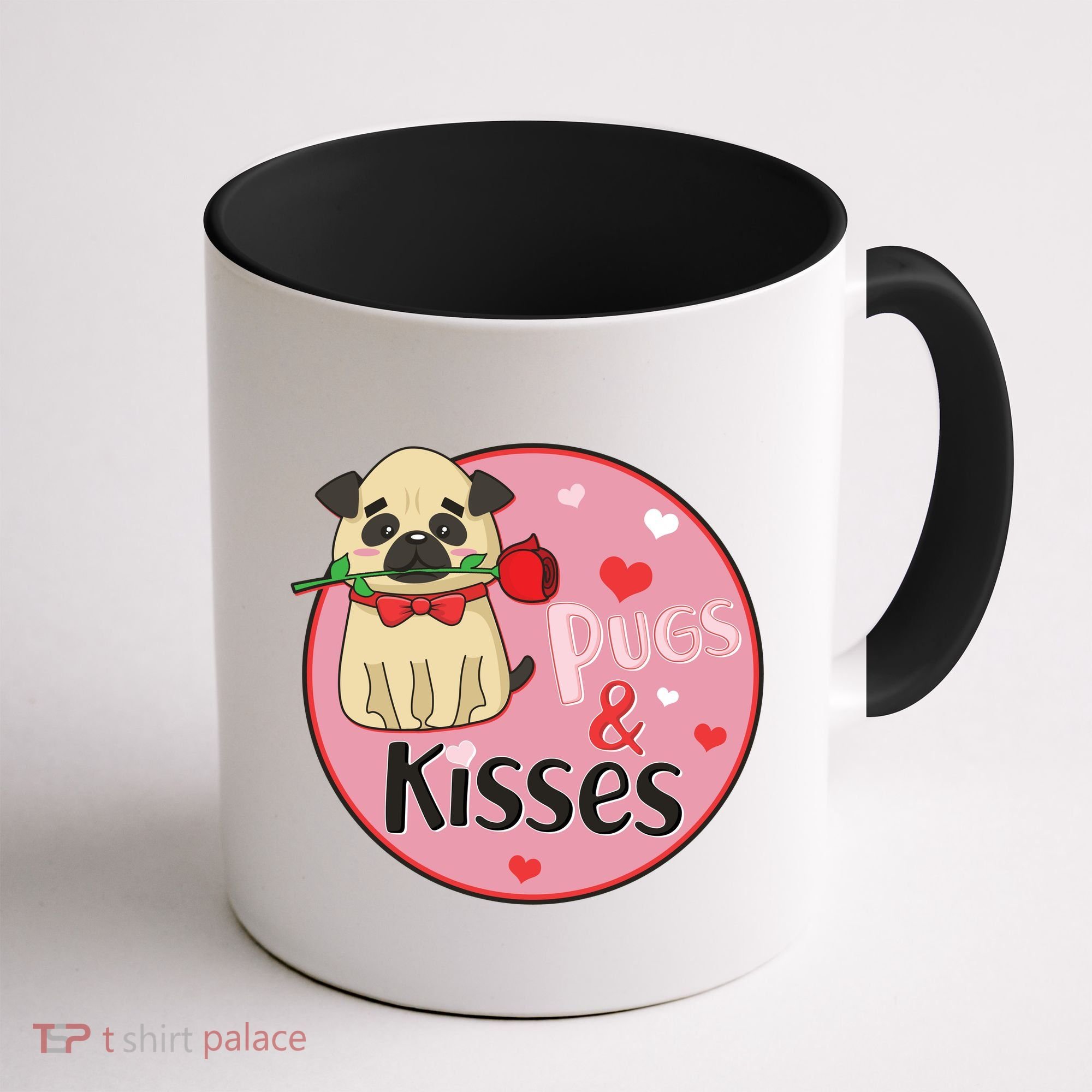 Valentine Pug And Kisses Coffee Mug