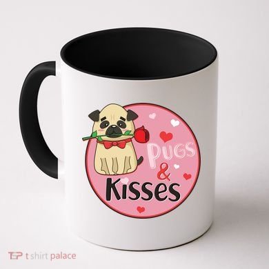 Valentine Pug And Kisses Coffee Mug