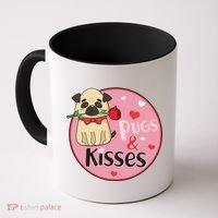Valentine Pug And Kisses Coffee Mug thumb 0