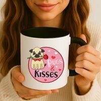 Valentine Pug And Kisses Coffee Mug thumb 3