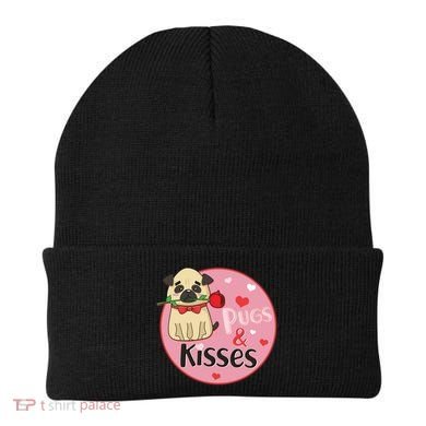 Valentine Pug And Kisses Beanie