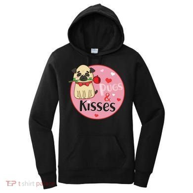 Valentine Pug And Kisses Women's Hoodie