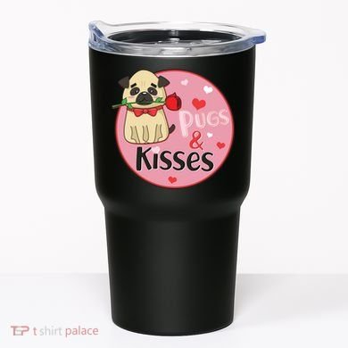 Valentine Pug And Kisses Tumbler