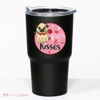 Valentine Pug And Kisses Tumbler thumb 0