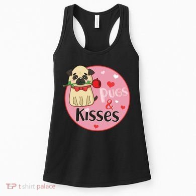 Valentine Pug And Kisses Women's Tank Top