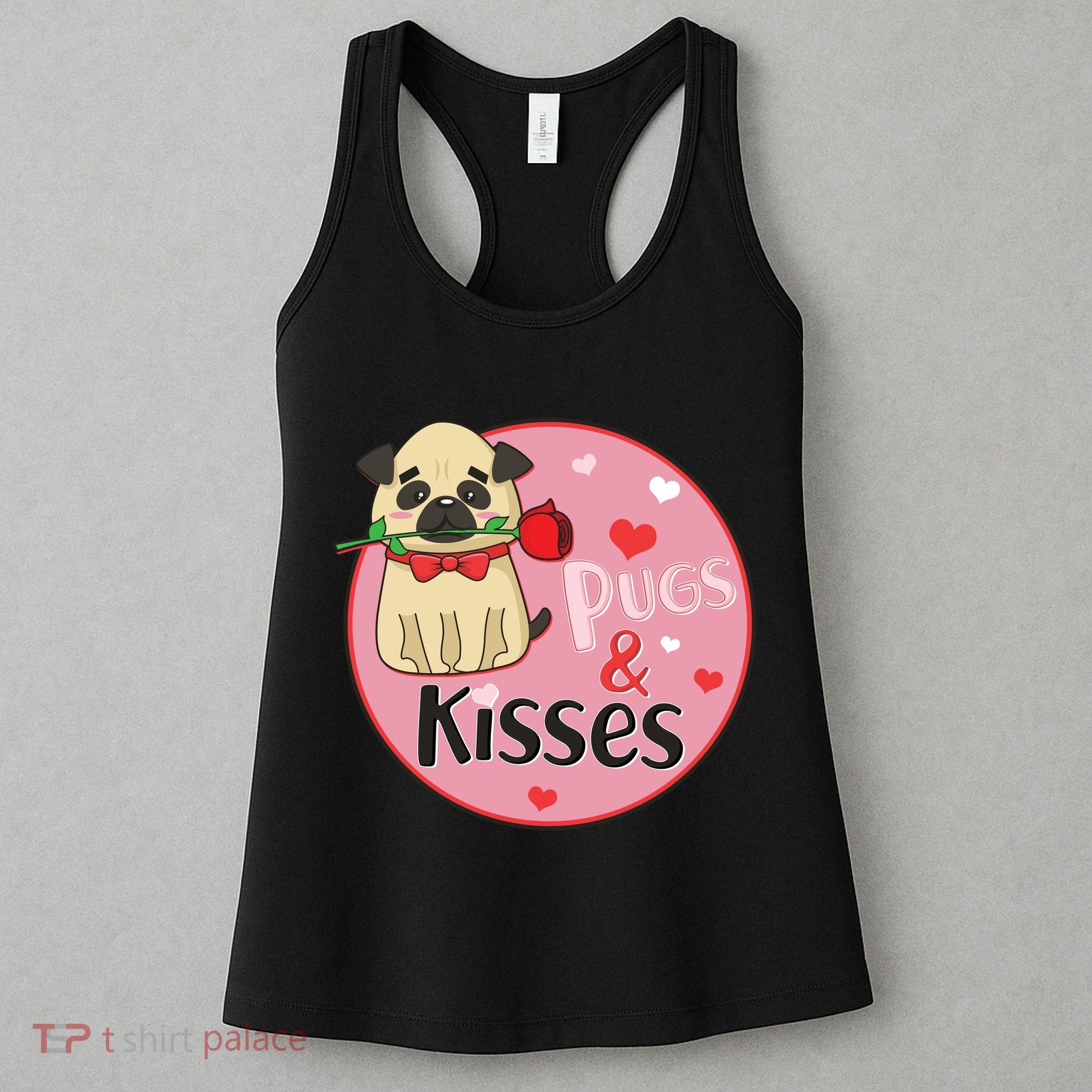 Valentine Pug And Kisses Women's Tank Top